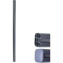 Alu-Pfosten Savoie-WPC-Zaun, Pfeiler Pfahl, Stecksystem 1,86m ~ grau