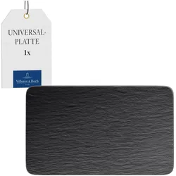 Villeroy & Boch Multifunktionsteller rechteckig Manufacture Rock, Teller, Schwarz