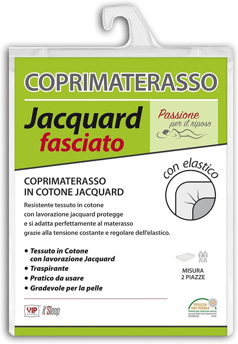 Matrasoplegger met Jacquard Katoenen Banden voor Tweepersoonsbed