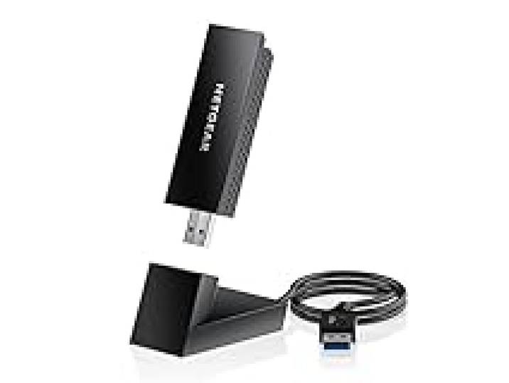 NETGEAR Nighthawk Clé WiFi USB (A8000), Adaptateur USB Ethernet WiFi 6E AXE3000, Dongle WiFi sans Fil pour Ordinateur Portable ou de Bureau. WiFi Jusqu’à 3 Gbit/s. Compatible PC Toutes générations