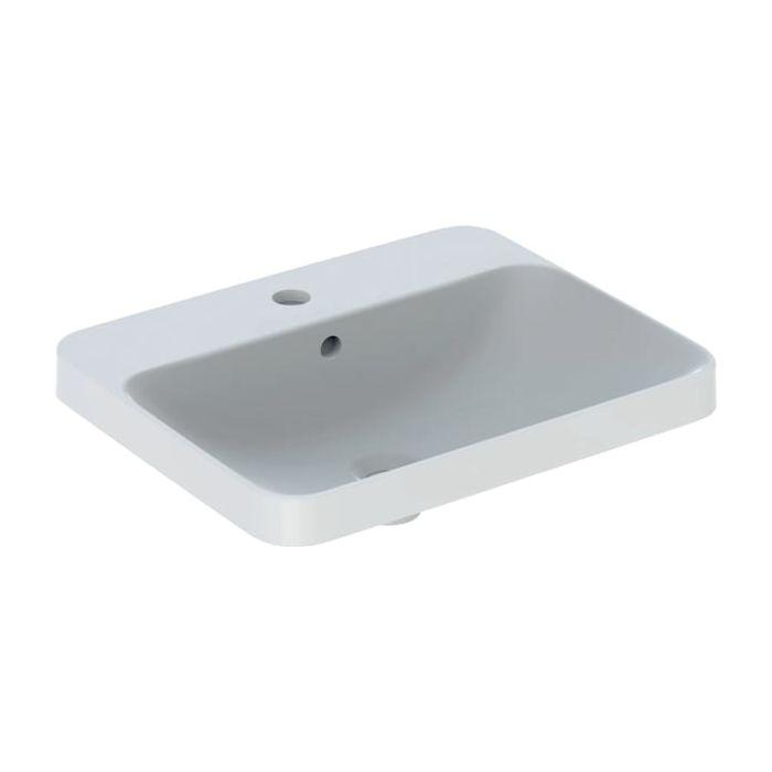 Geberit VariForm Einbauwaschtisch 500741012 55x45cm, mit Hahnloch, mit Überlauf, rechteckig, weiß