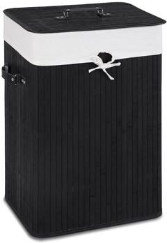 Bamboo Portable Clothes Storage Basket with Lid and Removable Liner