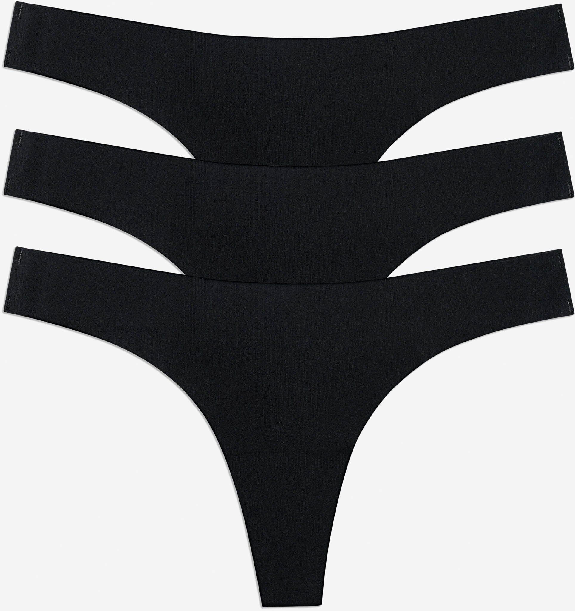 FAMME 3-Pack Like Nothing Thong Black XS