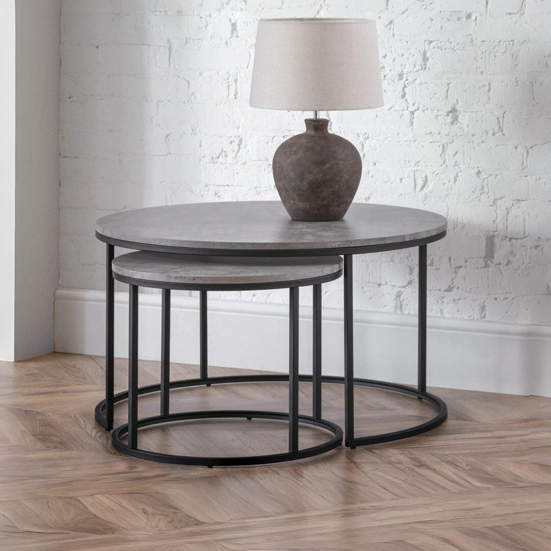 17 Stories Ambrosine Frame Coffee Table Concrete grey 45cm H X 80cm W X 80cm D