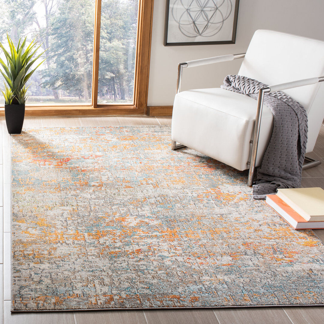 Rio Follett Abstract Area Rug Navy Rectangle 183 x 274cm