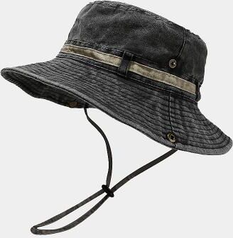 LightInthebox Men's Unisex Bucket Hat Sun Hat Fishing Hat Boonie hat Hiking Hat Black Dark Green Cotton Cycling / Bike Quick Dry