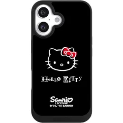 Nivocase Handyhülle für Apple iPhone 16 Hülle NIVOpure Case Schwarz Fanartikel Hello Kitty Kawaii (Apple iPhone 16), Smartphone Hülle, Schwarz