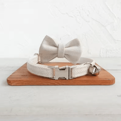 Inspire Curations DapperPaws Personalized Bow Tie Pet Collar white Bow Tie s