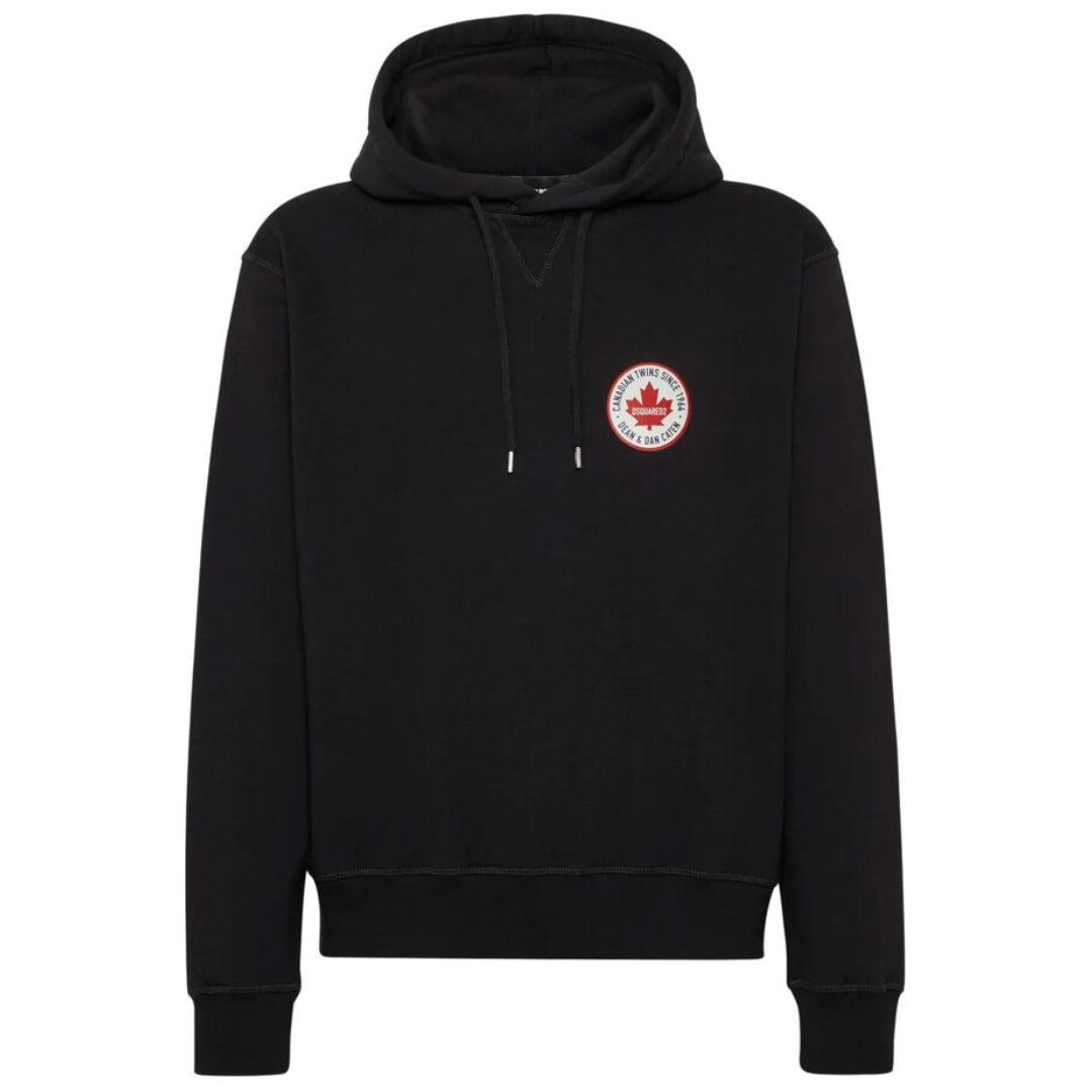 Dsquared2 Maple Leaf Patch Logo Cool Fit Zwarte Hoodie