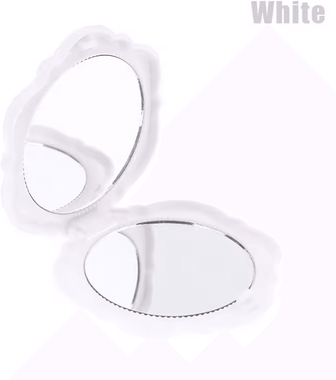 Inspire Curations Vintage Rose Double Sided Mini Pocket Makeup Mirror white