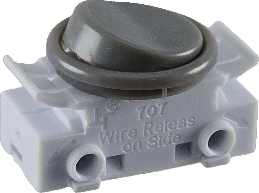 MWMS Wip-schakelaar voor lampen 2A 250V inclusief ring en wip, grijs