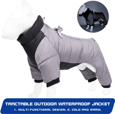 Inspire Essentials WarmPup Waterproof Winter Jacket For Small & Medium Dogs xl blue