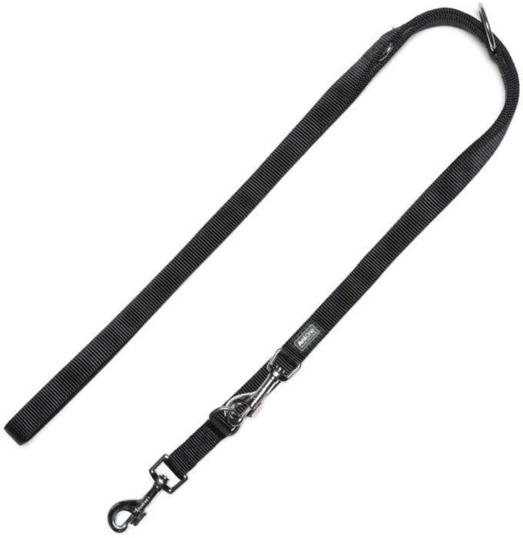 AniOne Guinzaglio 2 Strati in Nylon Nero M
