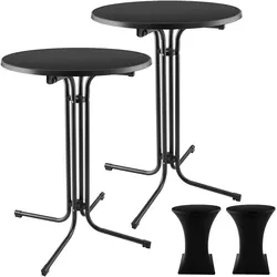 TecTake GmbH tectake Stehtisch Eren klappbar mit Husse 90x110cm  Schwarz