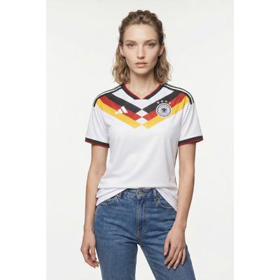 Fußballtrikot ADIDAS PERFORMANCE "DEUTSCHLAND 26 HEIMTRIKOT", Damen, Gr. XS, weiß, Obermaterial: 100% Polyester, Rundhals, Trikots Fußballtrikot, mit Climacool Technologie, Doppelstrick-Konstruktion