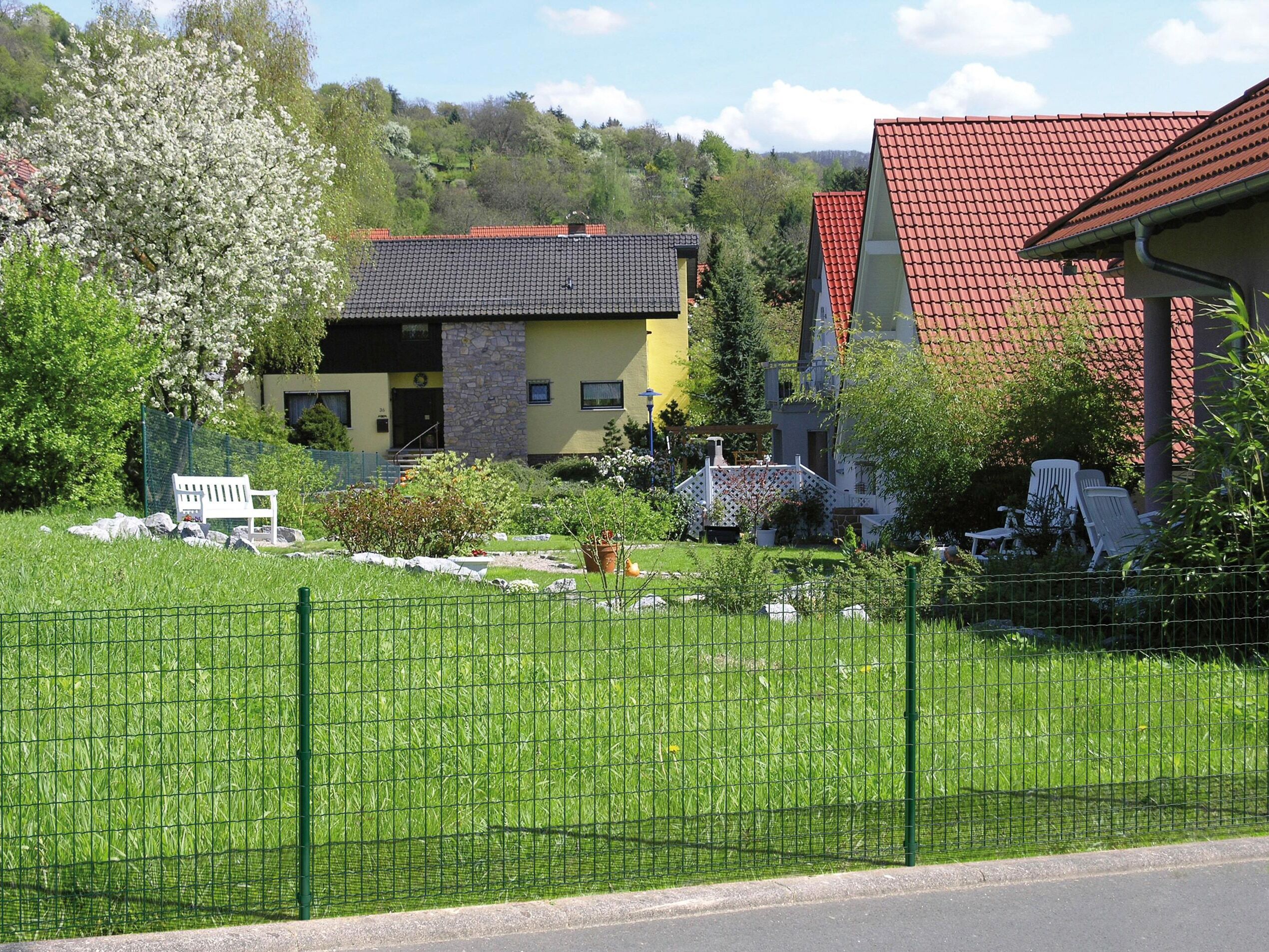 Schweißgitter ALBERTS "Fix-Clip Pro", grün (grün, mit bodenhülse), H:153cm, Stahl, Zaunelemente, Schweißgitter, in verschiedenen Abmessungen