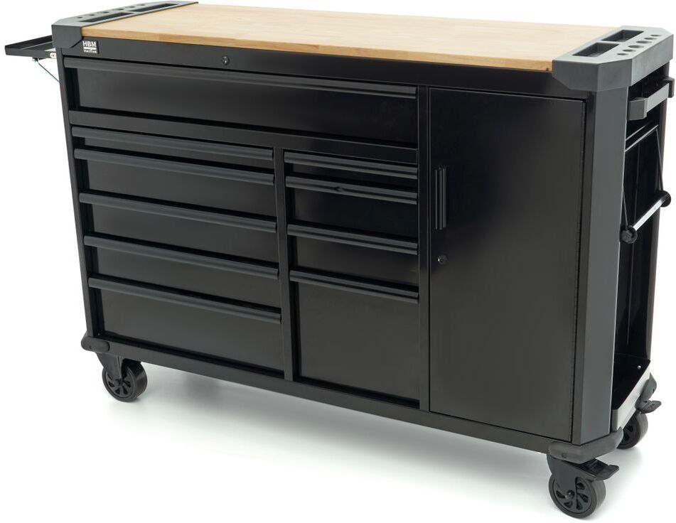 Le chariot à outils HBM 10 tiroirs 147 cm noir