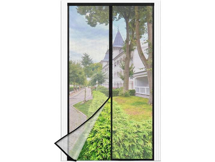 Fliegengitter Balkontür mit stärkeren Magneten, schwarz, Schwarz, 22x32x5.5 cm, Heimtextilien, Vorhänge, Fertigvorhänge, Fertigstore