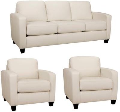 Bryce Italian Top Grain Leather Sofa Chairs Set