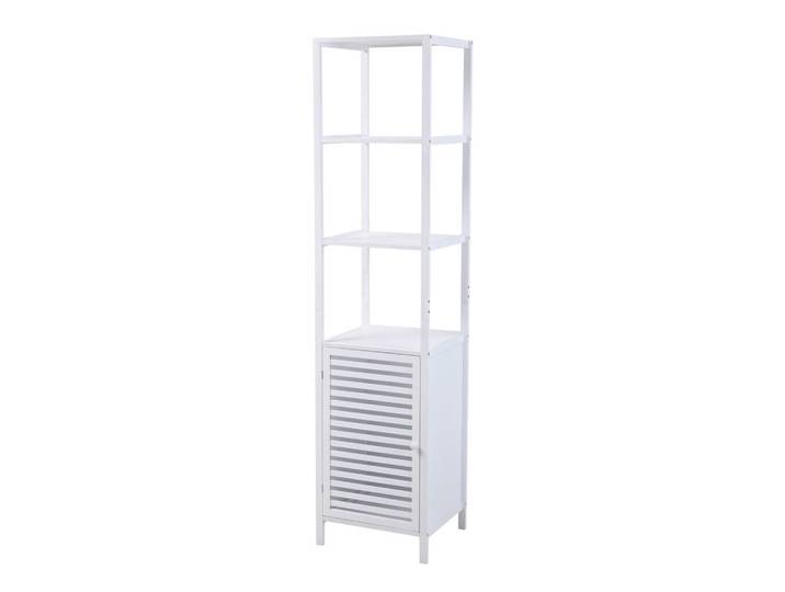 Svita Badregal Bambus L Weiß, Holz, 41x164x36 cm, Badezimmer, Badezimmerregale, Badregale