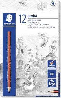 STAEDTLER Noris Jumbo 1285 Schreiblernstift Bleistift 2B schwarz/rot, 1 St.