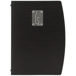 Securit® Getränkekartenhülle A4 "Rio" – Schwarz – Flaschenplakette inklusive – 4 Sichtfenster