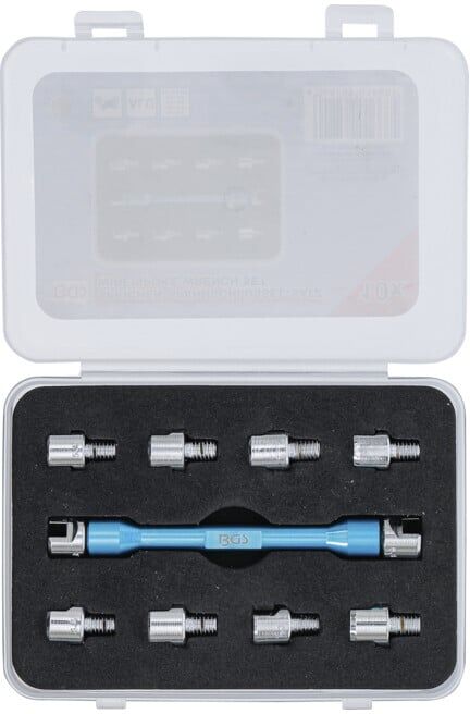Clé de rayons têtes échangeables pour motocyclettes 10 pièces BGS ; BGS technic (8361)