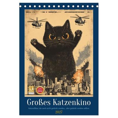 Großes Katzenkino (Tischkalender 2027 DIN A5 hoch), CALVENDO Monatskalender