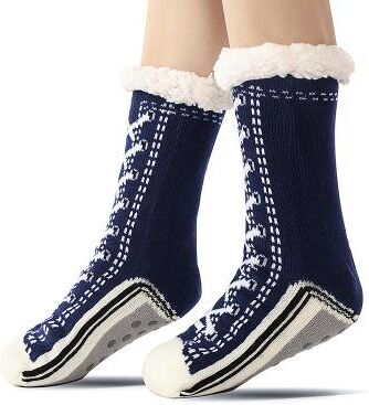 LightInthebox Ultra-Thick Cashmere Slipper Home Socks for Women, Non-Slip Fuzzy Home Socks with Grips, Warm Cozy Christmas Slipper Socks, Soft Inherentinct Winter Socks