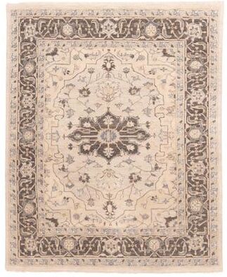 ECARPETGALLERY Hand-knotted Finest Agra Jaipur Light Grey Wool Rug - 7'10 x 9'10