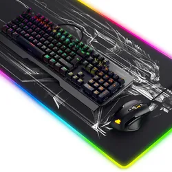 Titanwolf RGB-Gaming Set bestehend aus Maus, Mauspad, Tastatur: Gaming Maus, Mausmatte, Tastatur RGB (Deutschland, Kabelgebunden), Tastatur, Schwarz