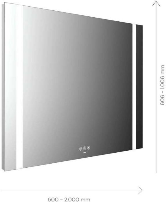 Emco Mi 500+ LED-Lichtspiegel 110190008060300 1900 x 806 mm, mit 2 durchgehenden Lichtausschnitten links und rechts