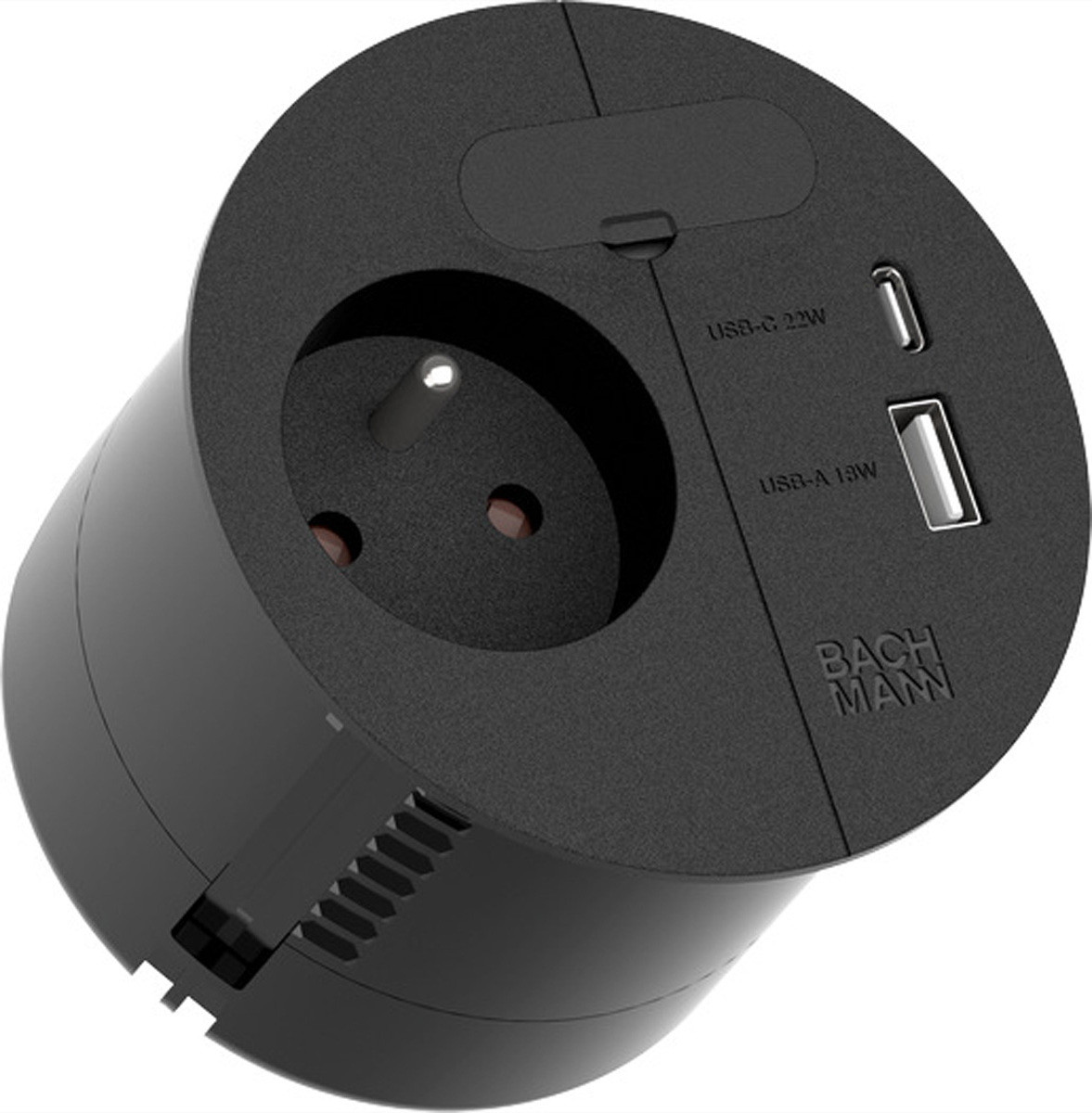 Bachmann Lus Voedingsaansluiting met 1x Ute, 1x USB A/C, 22W en 1x Kbd, 0,2m
