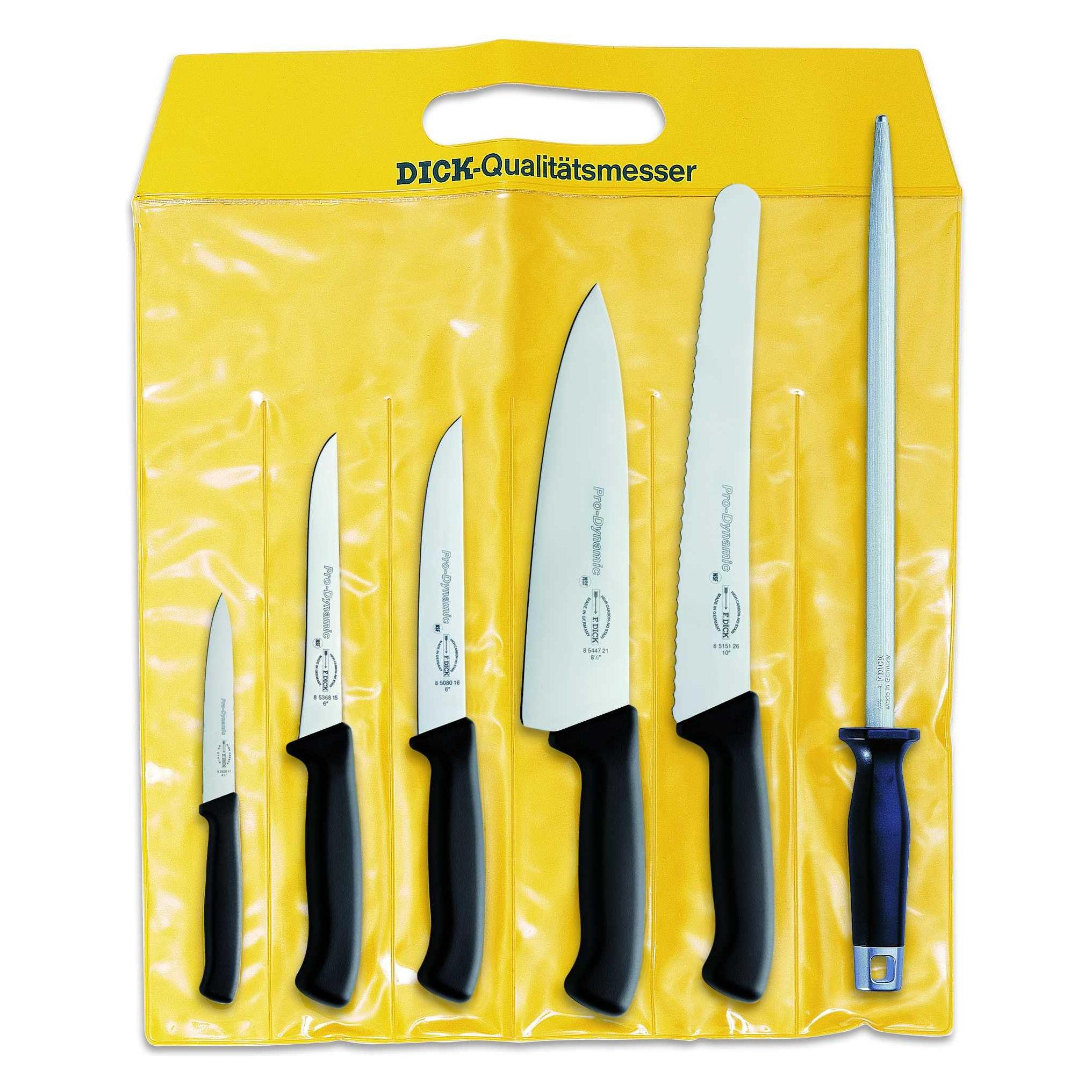 F. Dick ProDynamic Kochmesser-Set 6-teilig (2 Küchenmesser, Ausbeinmesser, Kochmesser Univesalmesser (11 cm, 6x) (85100000)