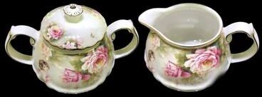 Elby Gifts Roses / Floral Design Sugar & Creamer Bowl Set New Bone China