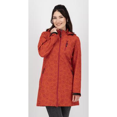 Softshellmantel DEPROC ACTIVE "SHELBY PEAK XII Softshell Kurzmantel Longjacket", Damen, Gr. 40 (M), chilli, Softshell, 100% Polyester, tailliert ca. Mitte Oberschenkel, hoch geschlossener Ausschnitt, eingesetzt gerader Abschluss mit...