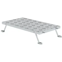 PROREGAL Arbeitspodest modular | Überstiegsmodul | Aluminium-Warzenblech | Rutschfeste Kunststoffschuhe