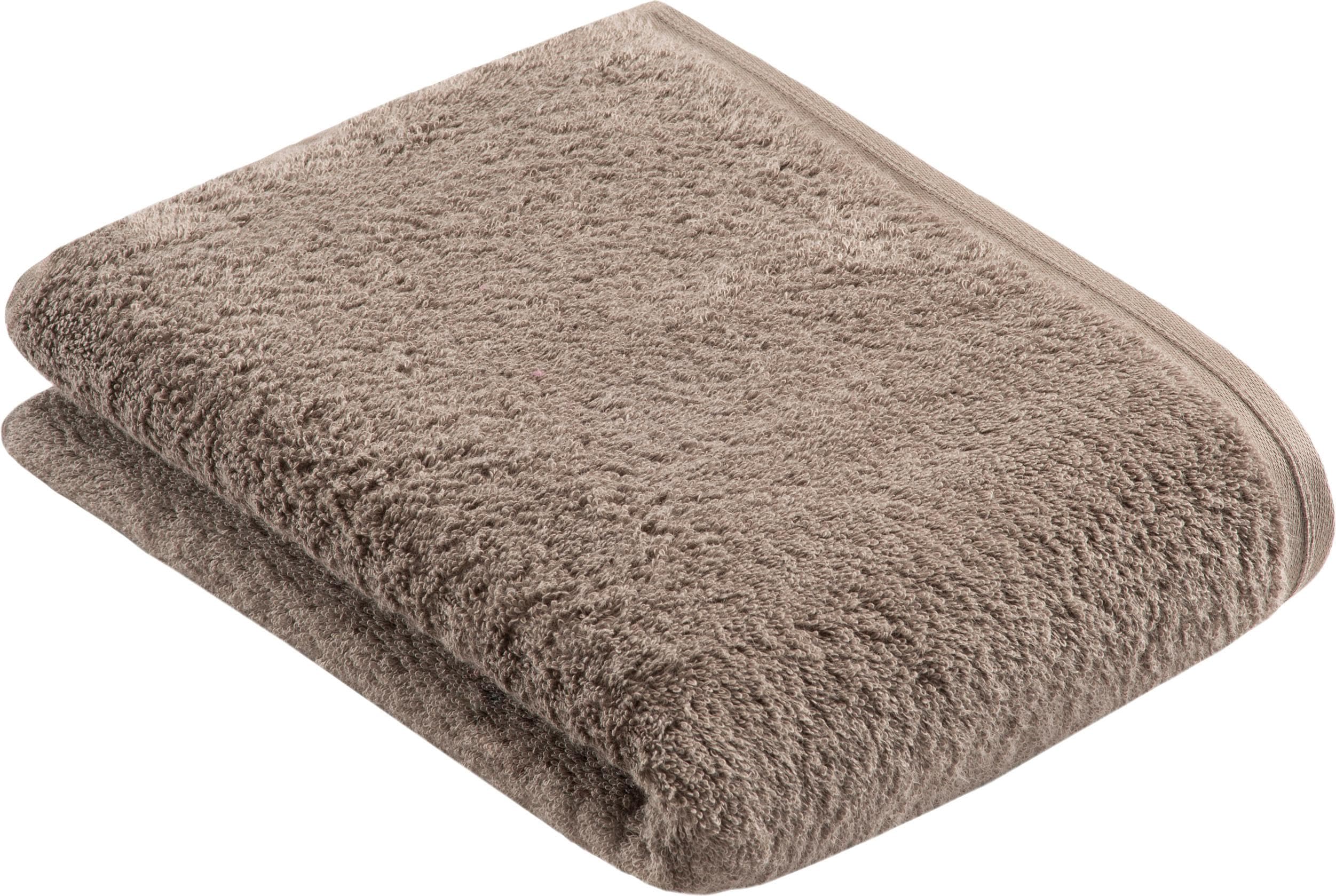 Badetuch VOSSEN "Vegan Life", grau (pepplestone), B:67cm L:140cm, Webfrottier, Obermaterial: 100% Baumwolle, Handtücher, Badetuch, 100% vegan pepplestone B/L: 67cmx140cm, 1 Stk., Webfrottier