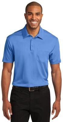 Port Authority K540P Silk Touch Performance Pocket Polo Shirt in Carolina Blue size 3XL   Polyester
