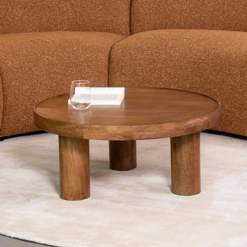 LABEL51 Salontafel Elly Nature Smooth van Mangohout - 70 cm