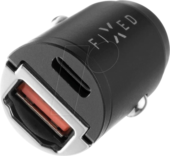 FIXED PD Rapid Charge Car Mini mit USB-C und USB-A Ausgang unterstützt PD und QC 3.0 30W - schwarz