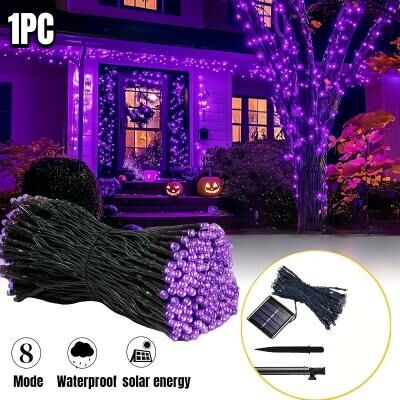 Multicon Wholesale Hub Solar String Lights LED, Starry Sky Lights For Outdoor Garden, Yard, Christmas, Halloween Decor purple 1pc 200 Led