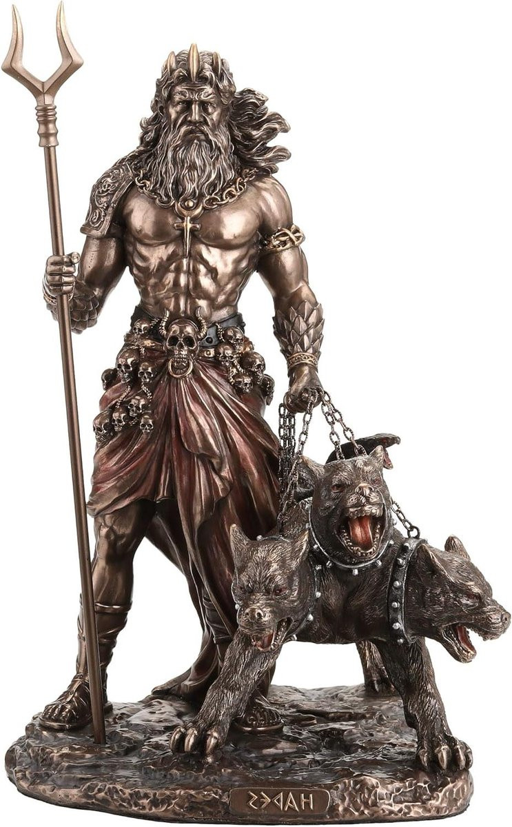 Hades Beeld Griekse God van de Onderwereld - Brons - Hoogte: 25 cm