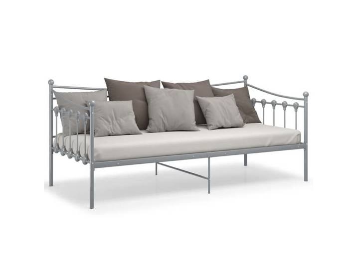 Canapé-lit en fer RUIGOU- Gris - 90x200cm - Cadr Cadre de canapé-lit - sans matelas - gris métal 90x200cm @4704058 7966tmk46m