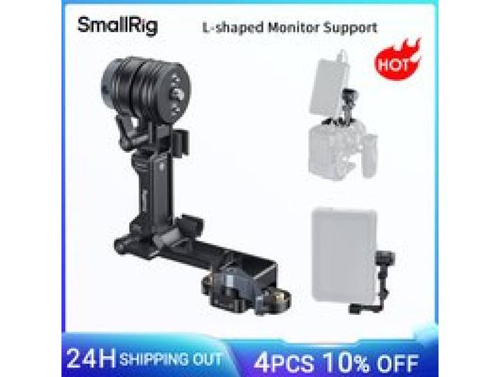 SmallRig L-vormige monitorsteun, met NATO-railkabelclips, traploze dempingsaanpassing, dubbele intrekbare positioneringspennen -6315