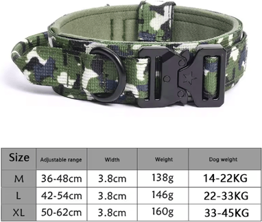 Inspire Picks Adjustable Tactical Dog Collar & Traction Rope For Medium & Large Dogs a05 m
