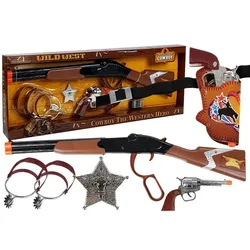 Cowboy Set Lever Action Gewehr Colt Revolver Sheriff Abzeichen