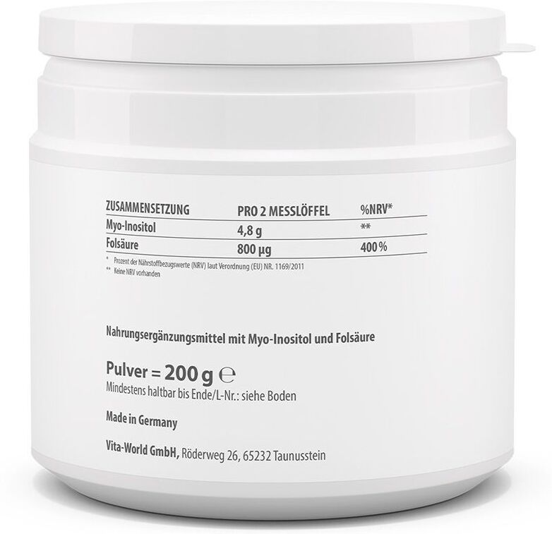 vitaworld Inositol+Folsäure Pulver 200 g