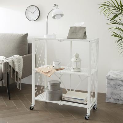 "Urban Shop 3 Tier Foldable Rolling Metal Storage Shelf - 27"" x 13.77"" x 33.85"""