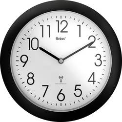 Mebus 52450 Funk Wanduhr 26 cm x 26 cm x 26 cm x 4.5 cm Schwarz